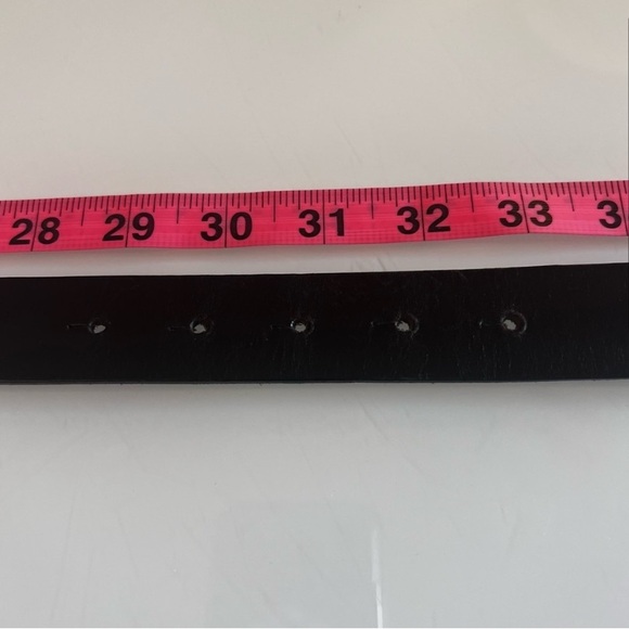 HEXAGONE CUR | Black & silver retro size large leather belt - Picture 3 of 9